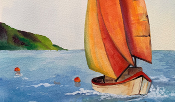 Inktense Boat Scene Paint-a-Long