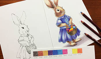 Pastel Pencil Easter Bunny