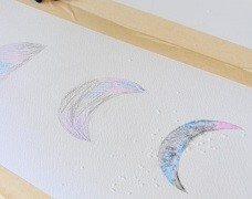 Moon Phase Watercolour Salt Painting